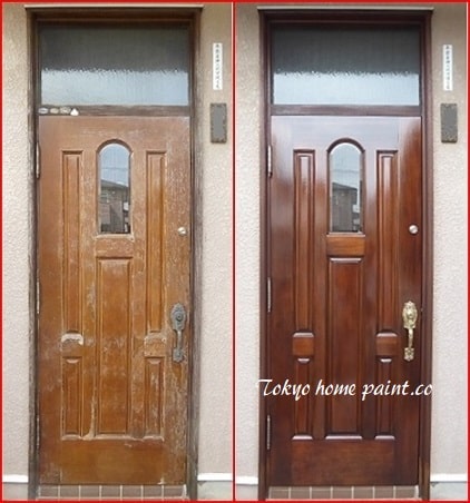 ヤマハ玄関ドア再塗装千葉県