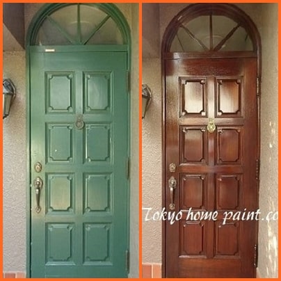 ヤマハ玄関ドア塗装、練馬