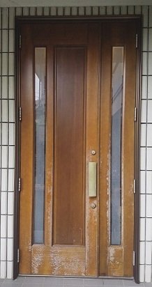ヤマハ玄関ドア塗装、飯能市、工事前