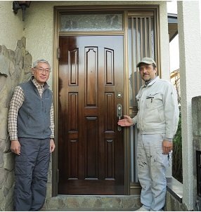西東京市区木製玄関ドア塗装お客様