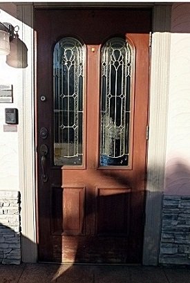 木製玄関ドア塗装前杉並区 スウェーデン玄関ドア塗装工事前杉並区