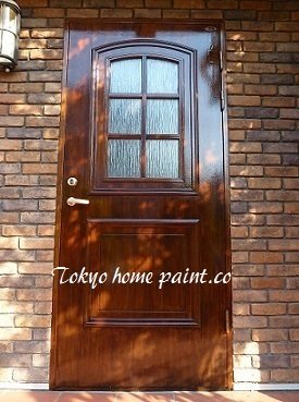 木製玄関ドア塗装浦安市仕上げ スウェーデン玄関ドア塗装仕上げ千葉県浦安市