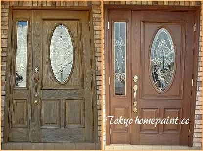 スウェーデン玄関ドア塗装・補修