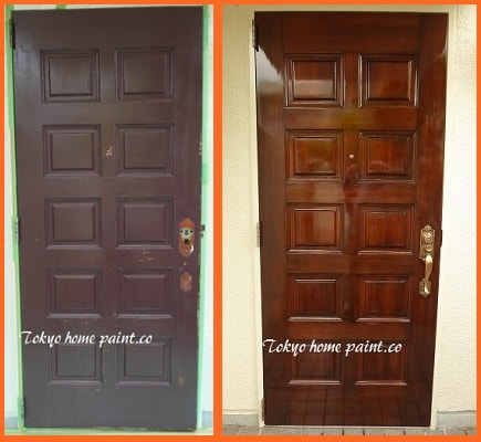 ヤマハ玄関ドア塗装2