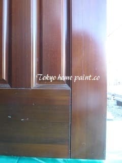 木製ヤマハ玄関ドア塗装6